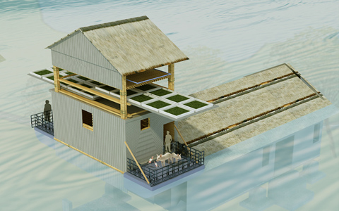 Ngôi nhà bán di động chống lũ