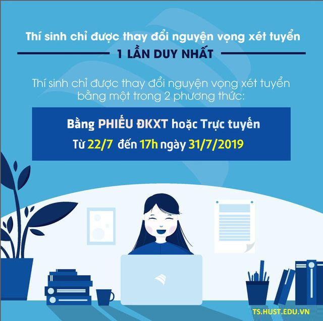 Hướng dẫn thay đổi nguyện vọng xét tuyển đại học 2019 Hướng dẫn thay đổi nguyện vọng xét tuyển đại học 2019