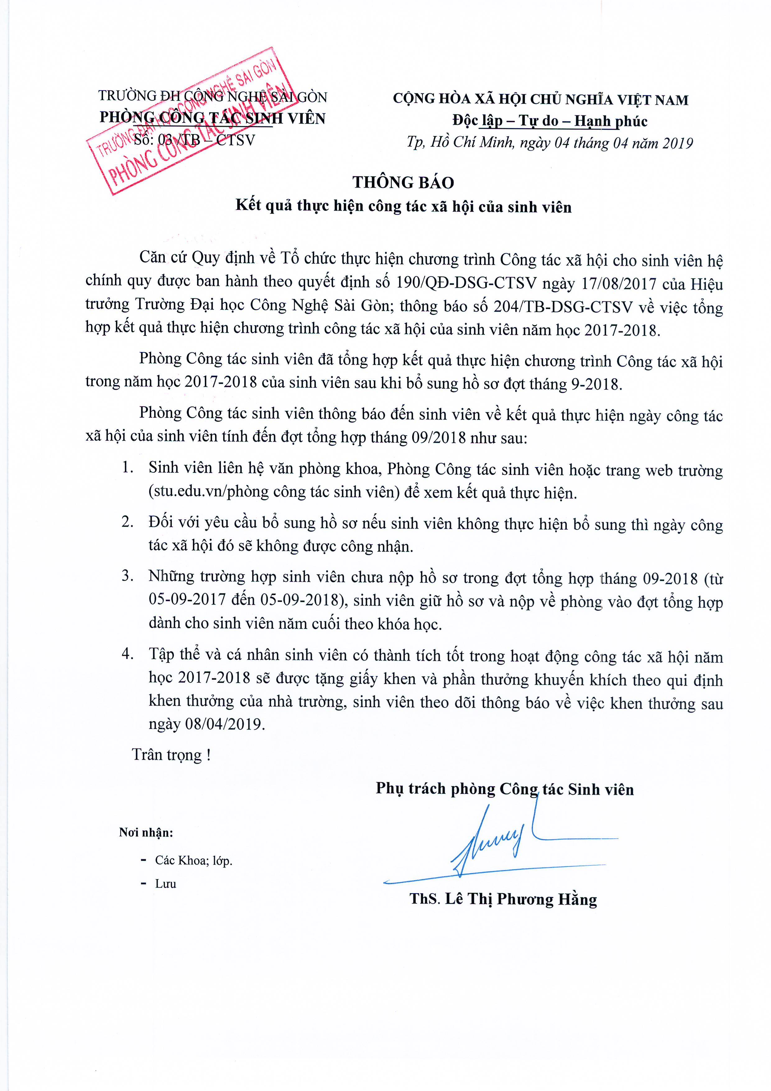 Thông báo kết quả thực hiện ngày công tác xã hội của sinh viên (Tính đến ngày 05/09/2018) Thông báo kết quả thực hiện ngày công tác xã hội của sinh viên (Tính đến ngày 05/09/2018)