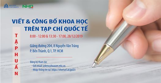 Thông báo Tham dự tập huấn “Viết và công bố khoa học trên tạp chí quốc tế”. Thông báo Tham dự tập huấn “Viết và công bố khoa học trên tạp chí quốc tế”.
