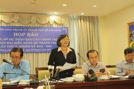 Thông báo về việc góp ý kiến dự thảo Báo cáo chính trị Đại hội X Đảng bộ TP. HCM Thông báo về việc góp ý kiến dự thảo Báo cáo chính trị Đại hội X Đảng bộ TP. HCM