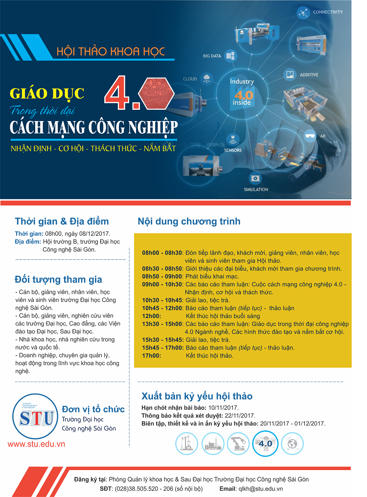 STU TƯNG BỪNG TỔ CHỨC HỘI THẢO KHOA HỌC “GIÁO DỤC TRONG THỜI ĐẠI CÁCH MẠNG CÔNG NGHIỆP 4.0 NHẬN ĐỊNH – CƠ HỘI – THÁCH THỨC – NẮM BẮT” STU TƯNG BỪNG TỔ CHỨC HỘI THẢO KHOA HỌC “GIÁO DỤC TRONG THỜI ĐẠI CÁCH MẠNG CÔNG NGHIỆP 4.0 NHẬN ĐỊNH – CƠ HỘI – THÁCH THỨC – NẮM BẮT”