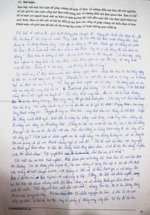 Bài văn 200 triệu đồng Bài văn 200 triệu đồng