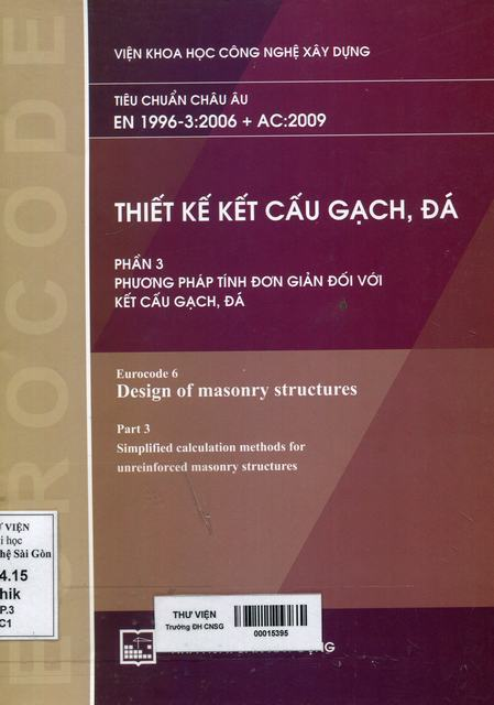 Thiết kế kết cấu gạch, đá: Phần 3: Phương pháp tính đơn giản đối với kết cấu gạch, đá