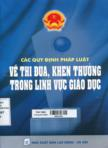 Các quy định pháp luật về thi đua, khen thưởng trong lĩnh vực giáo dục