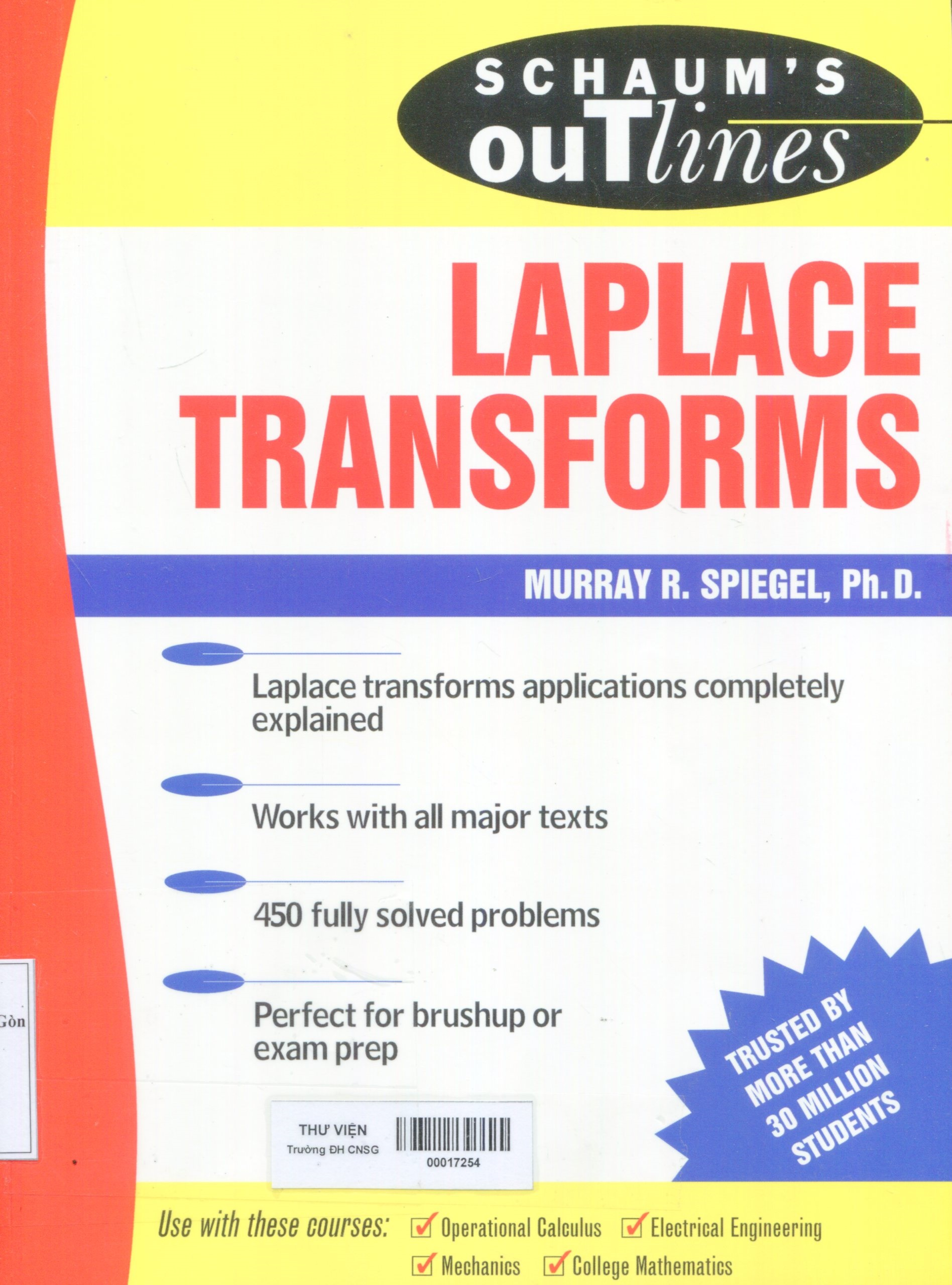 Schaum's outline of theory and problems of laplace transforms
