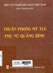 Thuần phong mỹ tục phụ nữ Quảng Bình