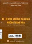 Tư liệu tín ngưỡng dân gian Mường thanh Hóa: T2: Tín ngưỡng vía