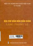 Địa chí văn hóa dân gian làng Phong Lệ