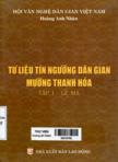 Tư liệu tín ngưỡng dân gian Mường Thanh Hóa: T1: Lễ Ma