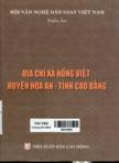 Địa chí xã Hồng Việt, huyện Hòa An, tỉnh Cao Bằng