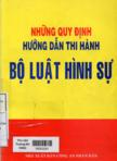 Những quy định hướng dẫn thi hành bộ luật hình sự