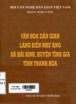 Văn hóa dân gian làng biển như áng xã Hải Bình, huyện Tĩnh Gia, tỉnh Thanh Hóa