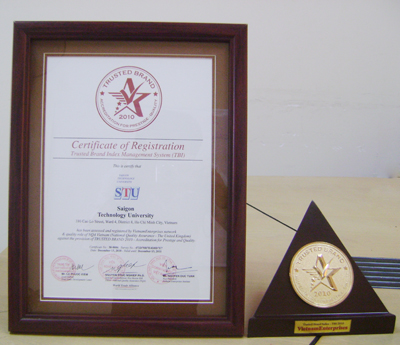 STU nhận danh hiệu “Trusted Brand – Thương hiệu Uy tín 2010”